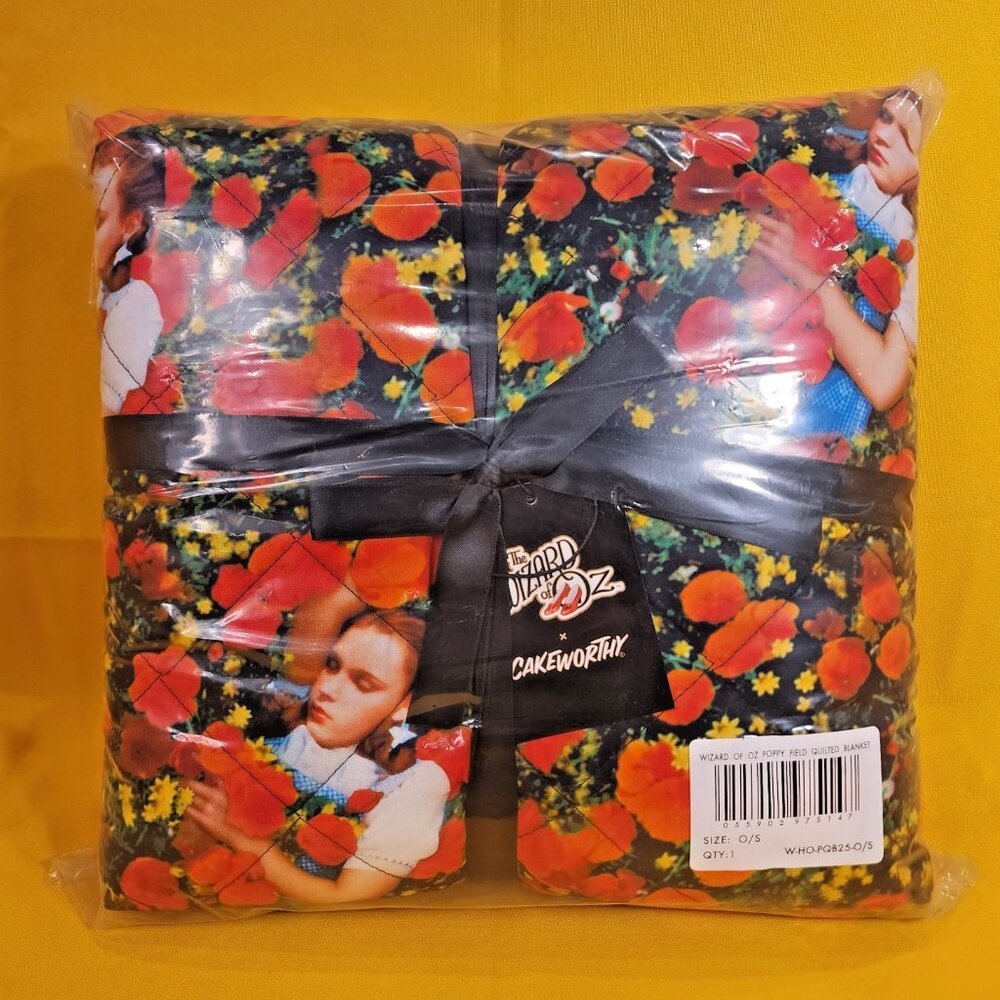 Cakeworthy the Wizard of Oz Dorothy in Poppy Field Cotton Quilted Throw Blanket